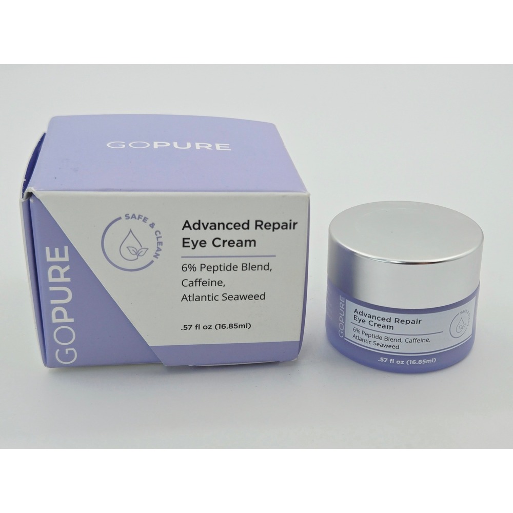 GOPURE Advanced Repair Eye Cream 6% Peptide Caffeine Atlantic Seaweed .57oz New